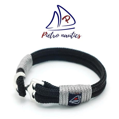 pietro-nautics-fekete-szinu-vitorlas-karkoto-ezust-atkotessel-horgonyos-4mm-2soros