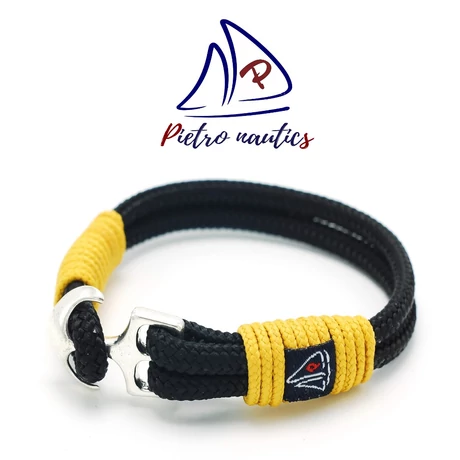 pietro-nautics-fekete-szinu-vitorlas-karkoto-mustar-atkotessel-horgonyos-4mm-2soros