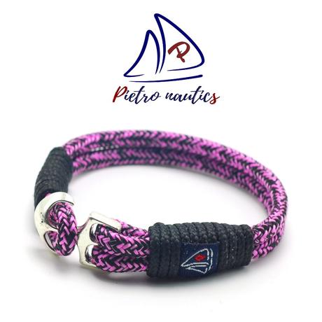 pietro-nautics-halvany-rozsaszin-fekete-cirmos-mintas-vitorlas-karkoto-horgonyos-4mm-2soros