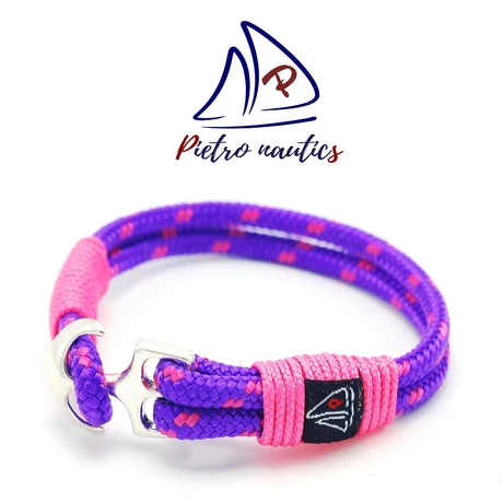 pietro-nautics-lila-neon-rozsaszin-mintas-vitorlas-karkoto-4mm-horgonyos-2soros