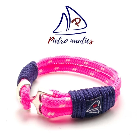 pietro-nautics-neon-rozsaszin-feher-mintas-vitorlas-karkoto-4mm-horgonyos-2soros